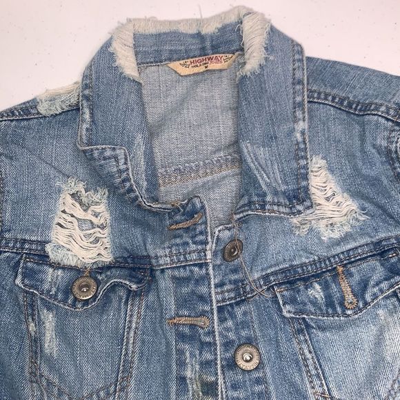 Highway Distressed Jean Jacket - Picture 2 of 10